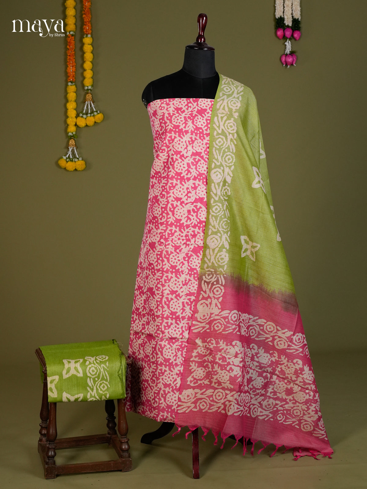 Pink & Light Green - Bhatik salwar - MEC13026