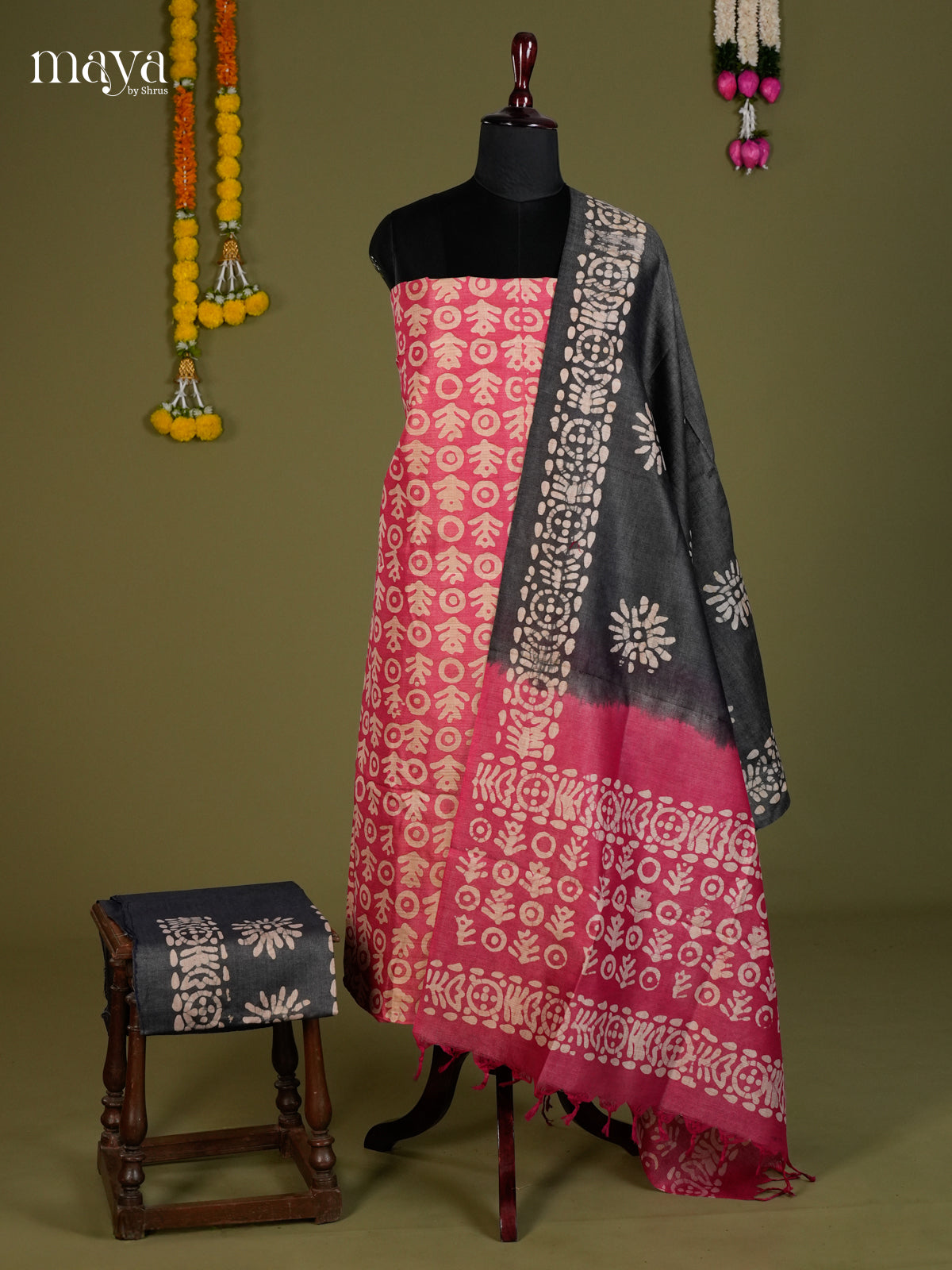 Pink & Black -Bhatik salwar - MEC13030