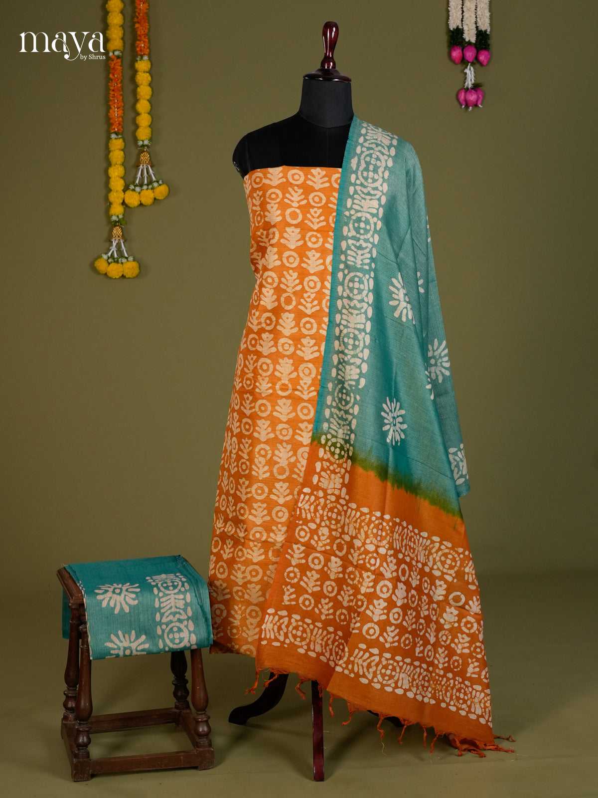Orange & Blue - Bhatik salwar - MEC13033