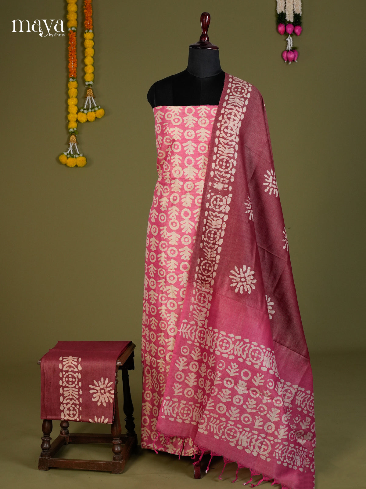 Pink & Maroon -Bhatik salwar - MEC13038
