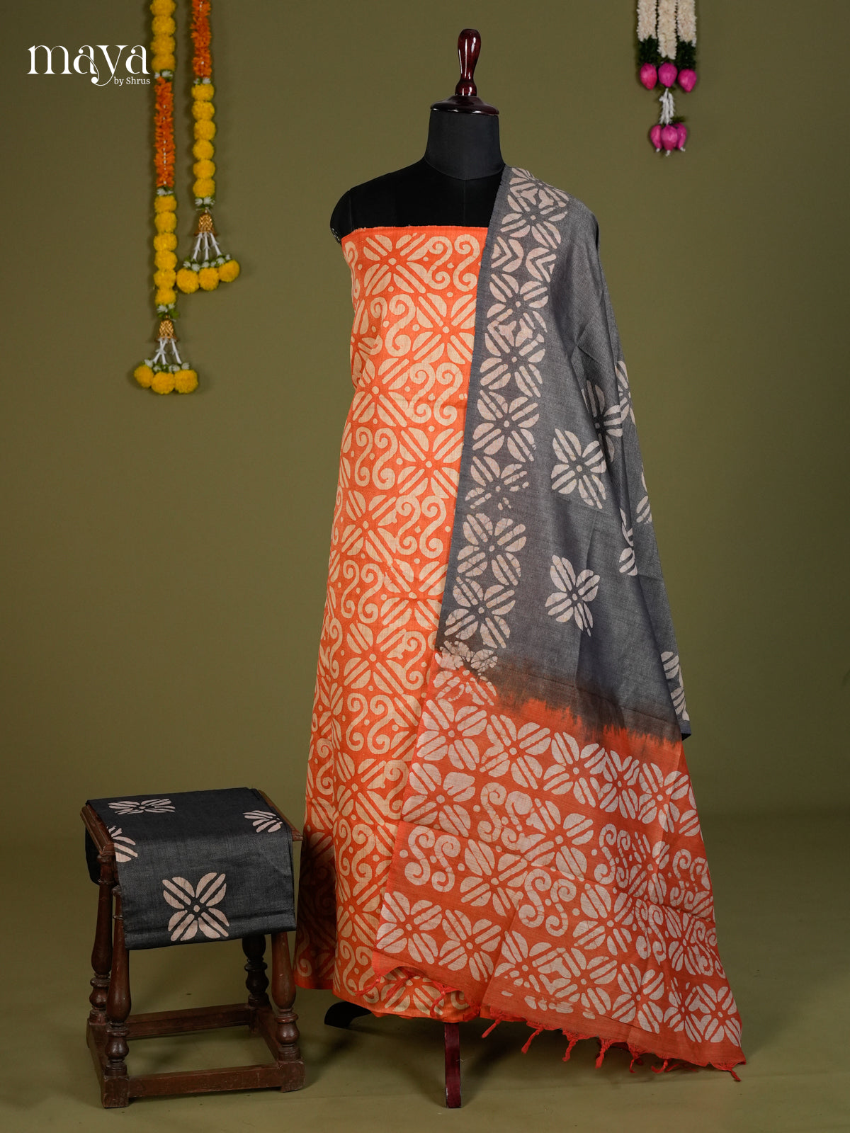 Orange & Grey - Bhatik salwar - MEC13053