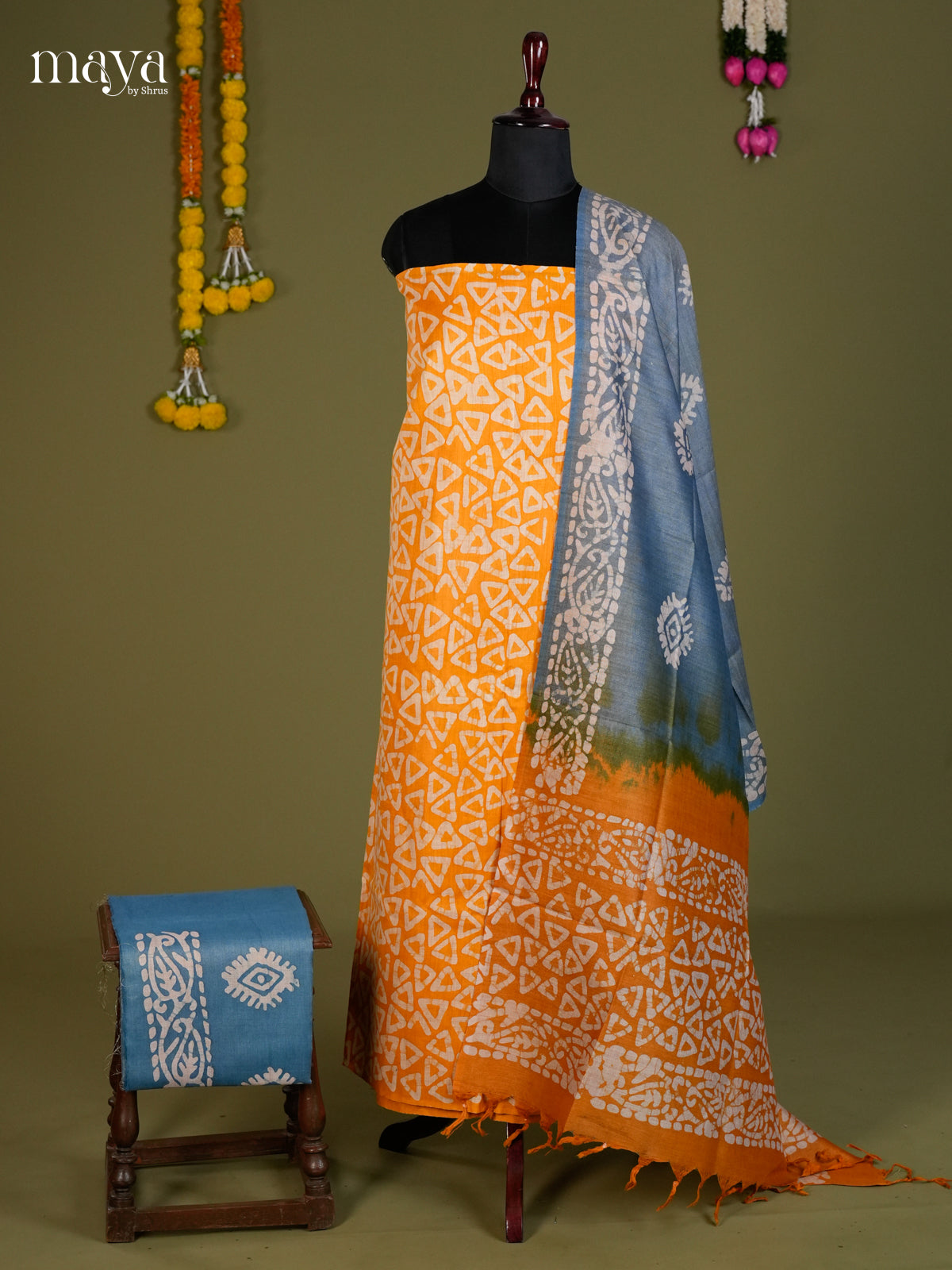 Orange & Blue - Bhatik salwar - MEC13054