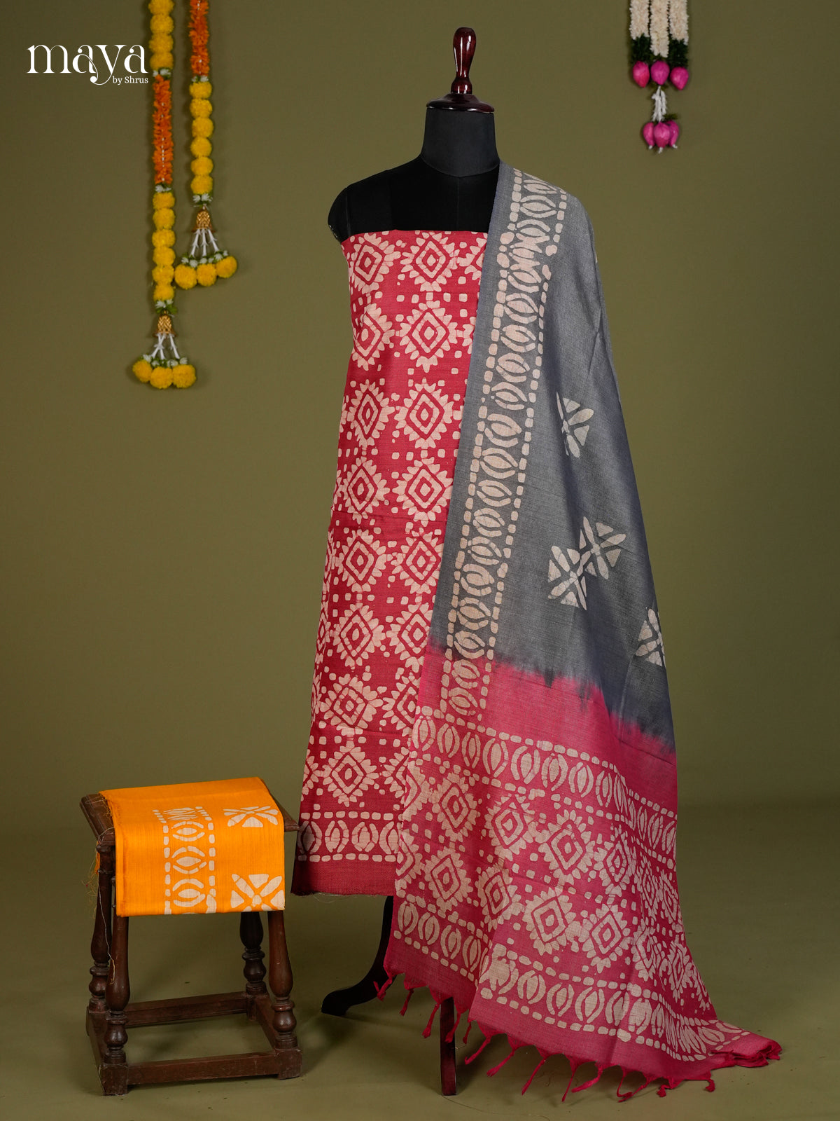 Red & Grey - Bhatik salwar - MEC13065