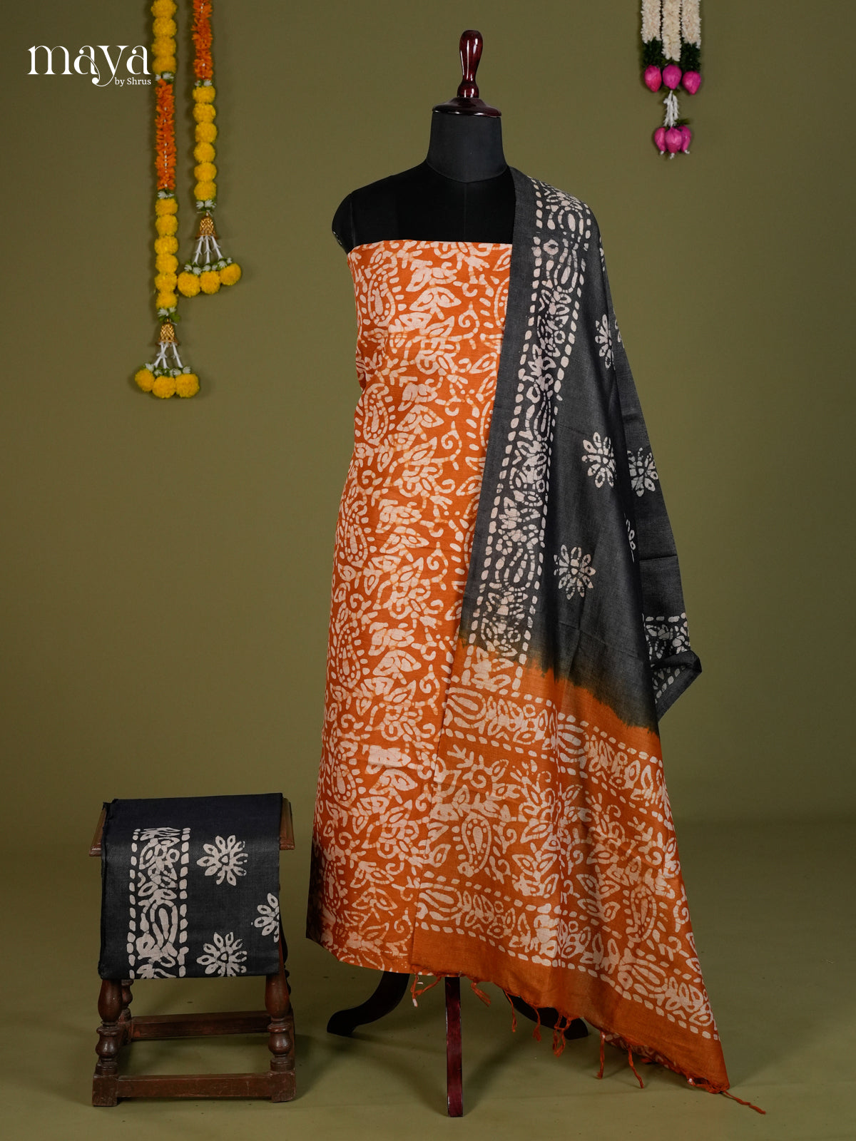 Orange & Black - Bhatik salwar - MEC13070