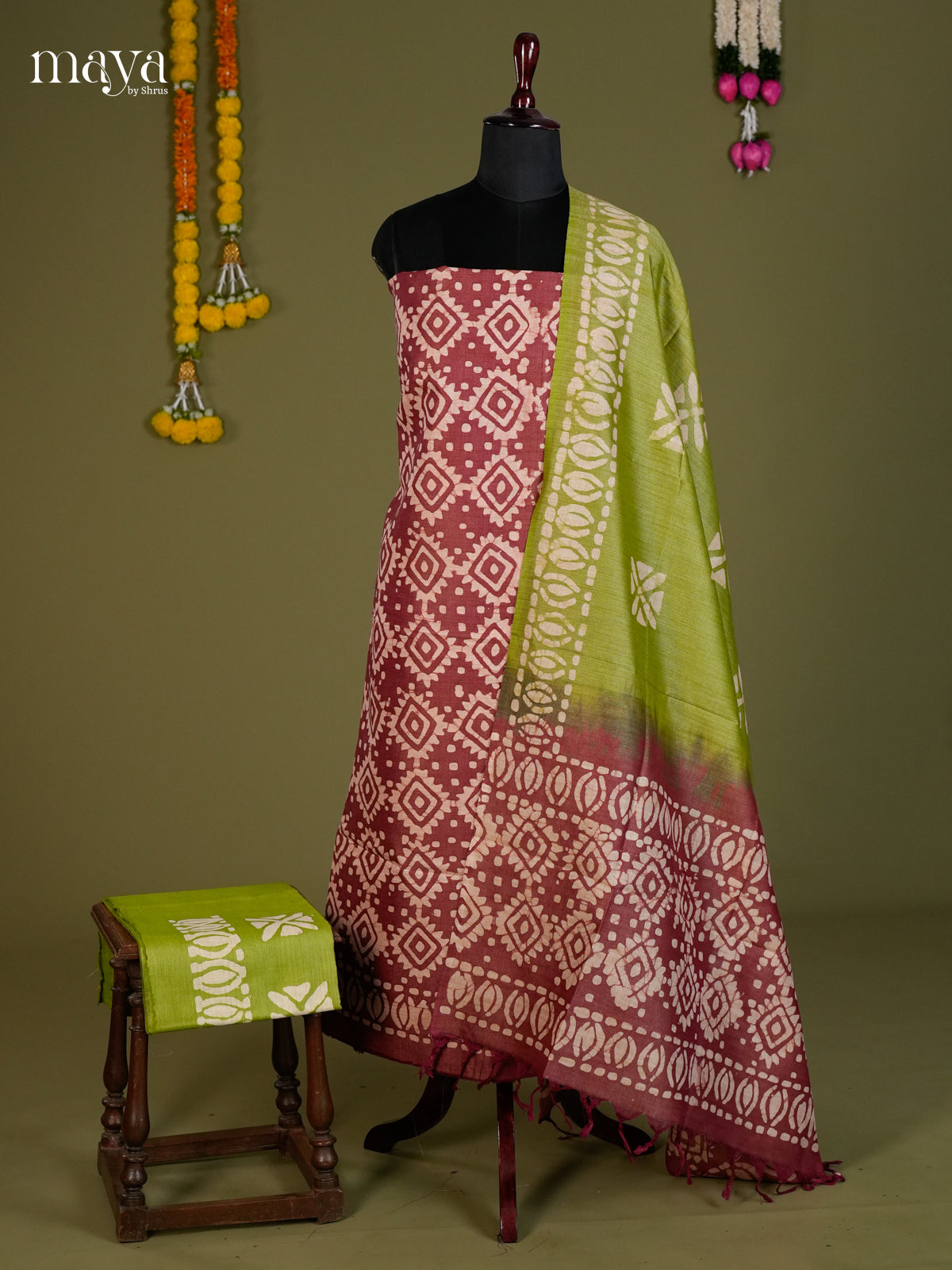 Brown & Light Green - Bhatik salwar - MEC13073