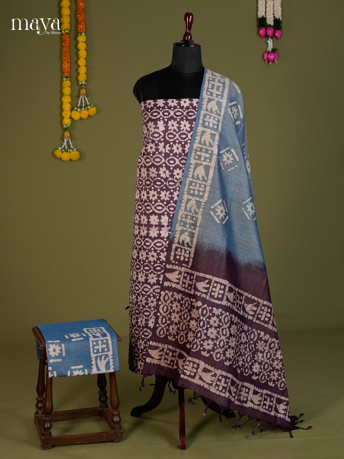 Brown & Blue- Bhatik salwar - MEC13090