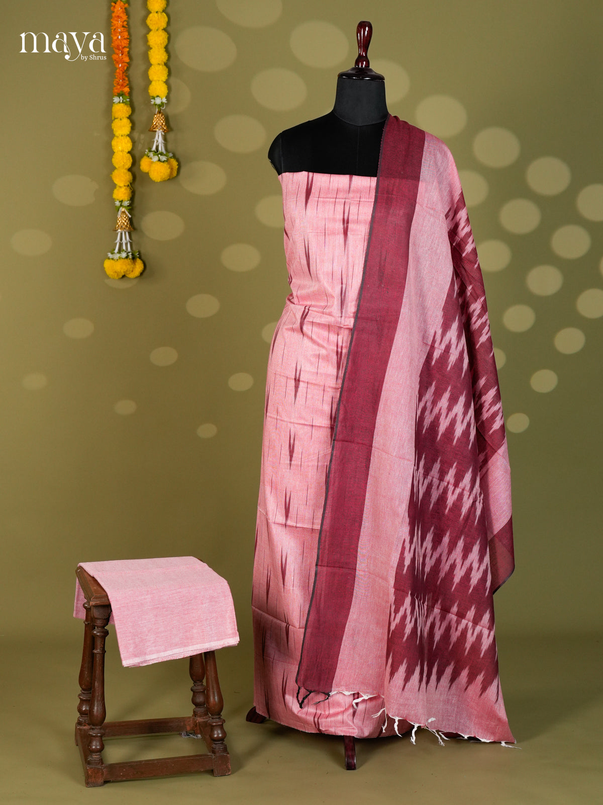 Pink & Maroon - Ikkat Salwar - MEC18003