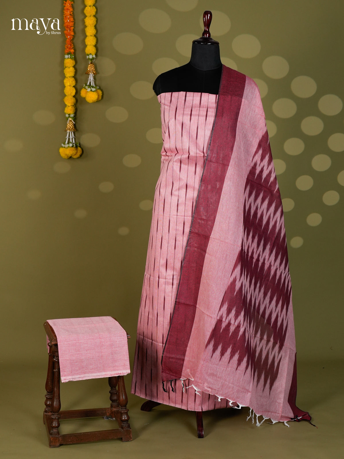 Pink & maroon - Ikkat Salwar - MEC18008