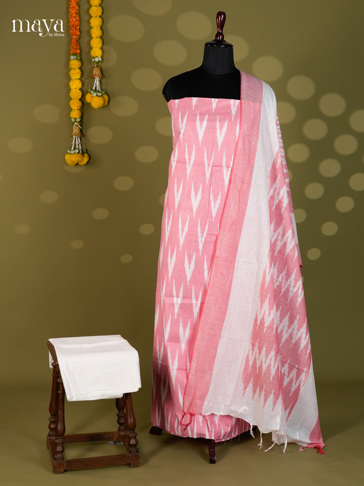 Pink & White - Ikkat Salwar - MEC18012