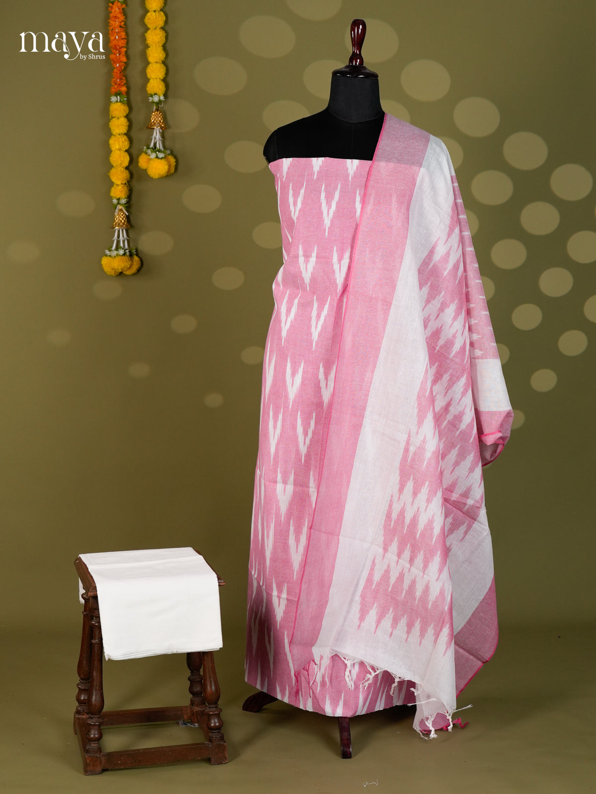 Pink & White - Ikkat Salwar - MEC18015
