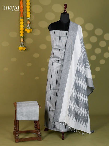 Grey & White - Ikkat Salwar - MEC18018