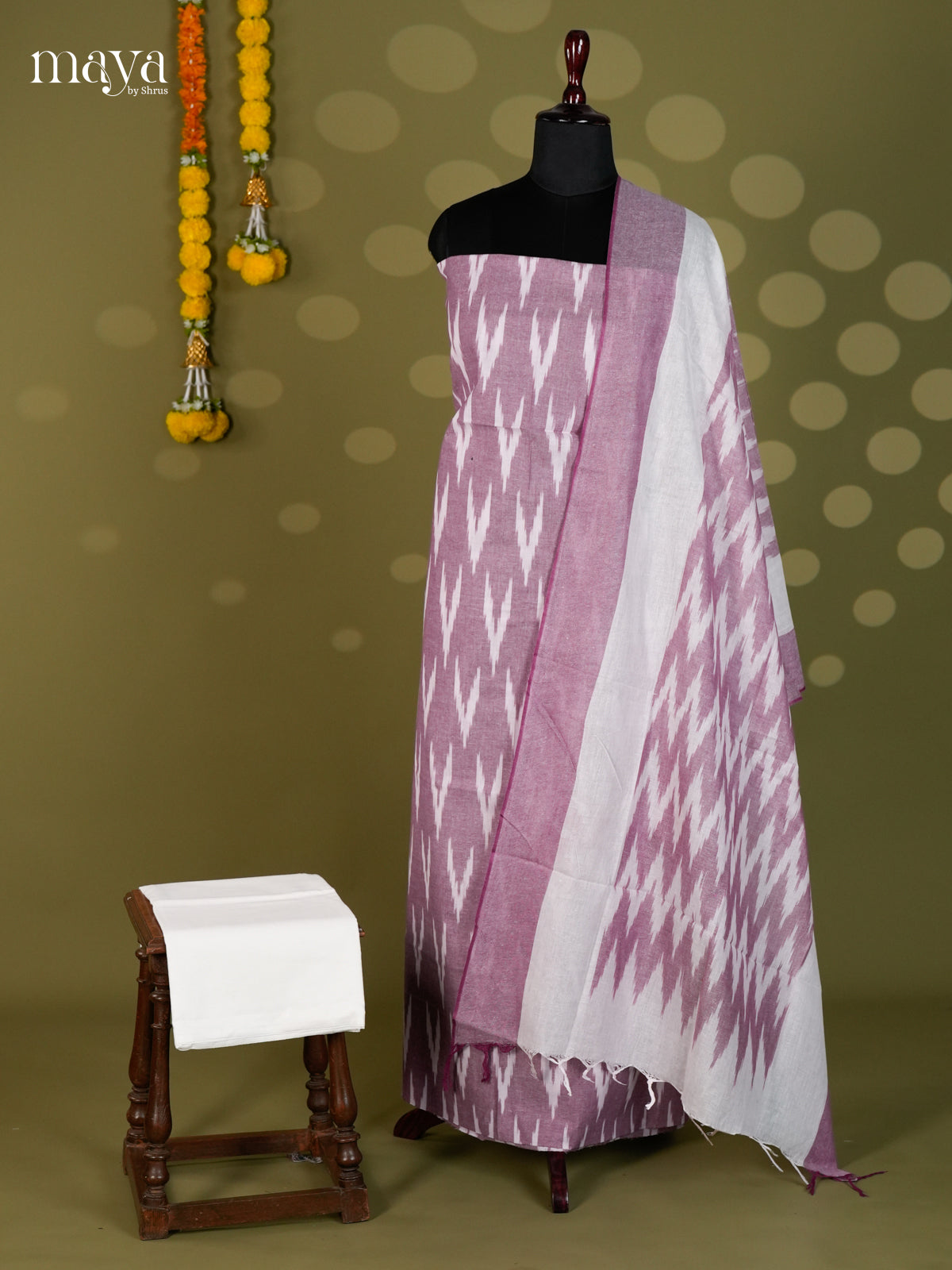 Lavender & White - Ikkat Salwar - MEC18021