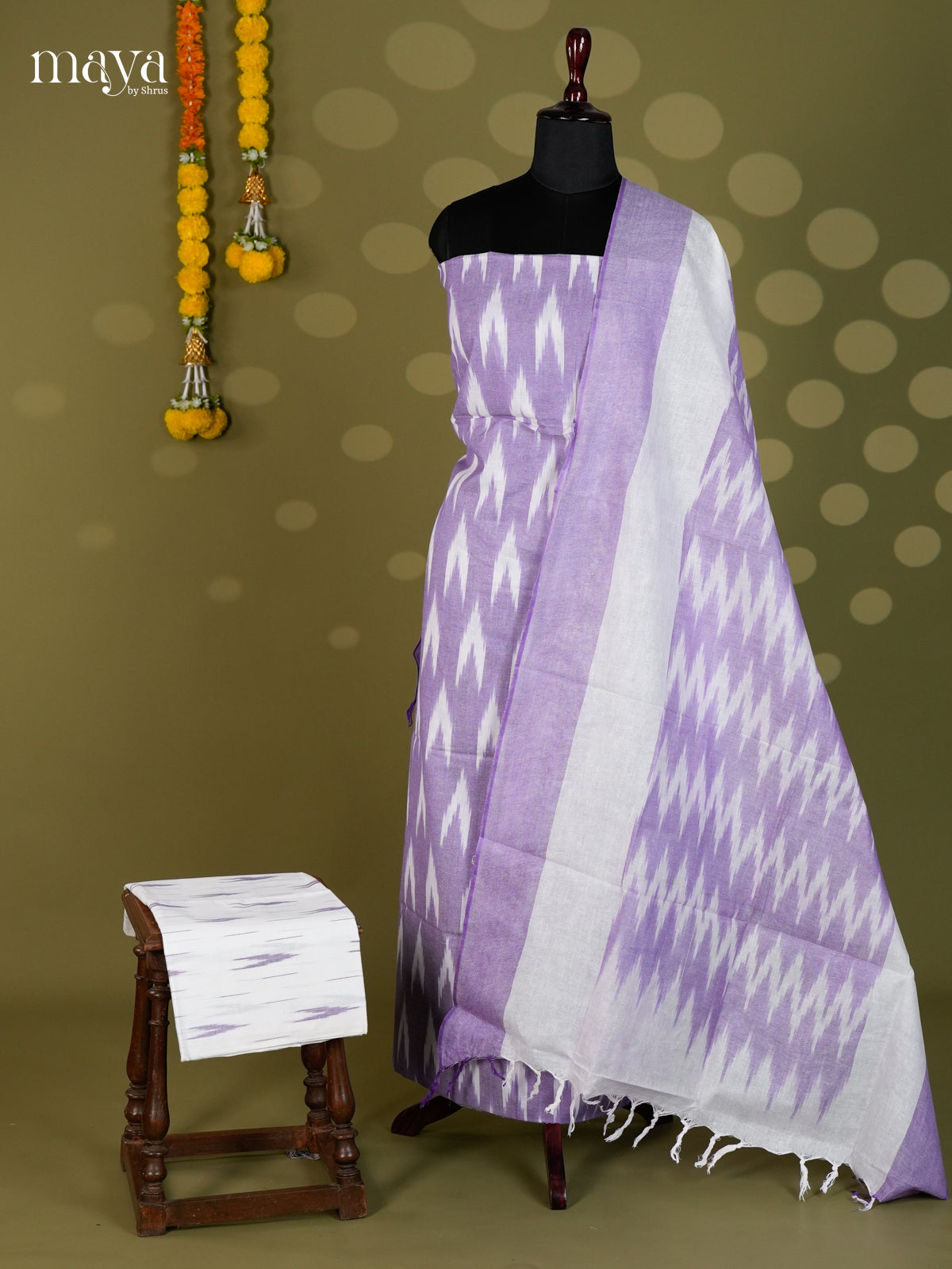 Lavender & White - Ikkat Salwar - MEC18023