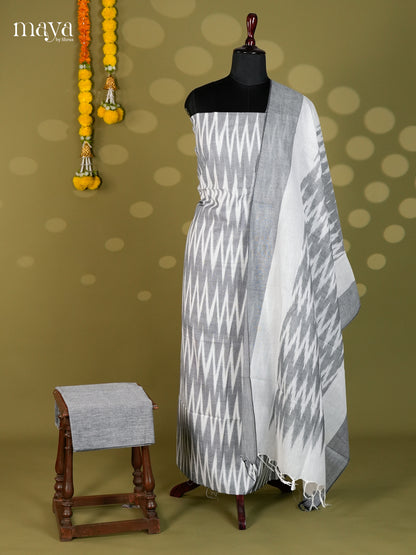 Grey & White - Ikkat Salwar - MEC18029