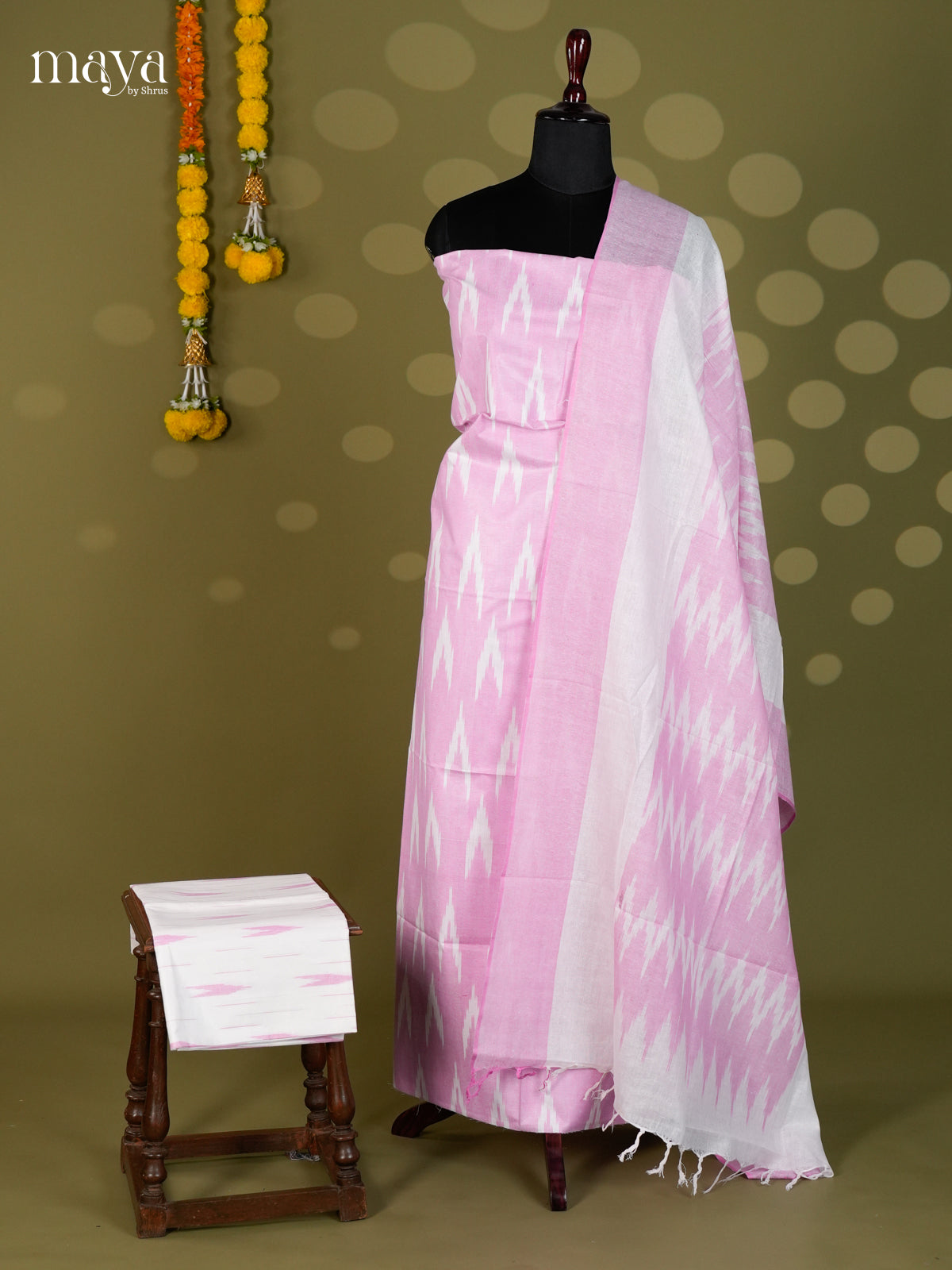 Pink & White - Ikkat Salwar - MEC18043