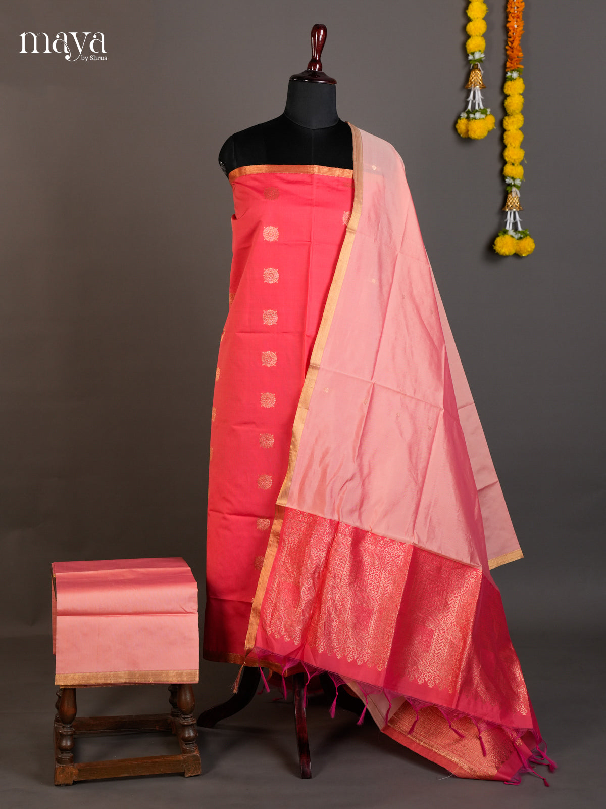 semi softsilk salwar - MED20105