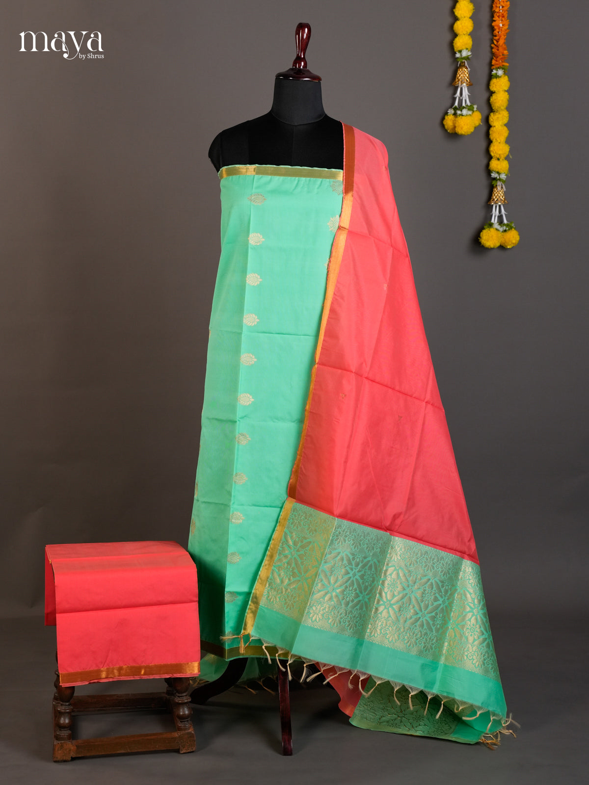 semi softsilk salwar - MED20107