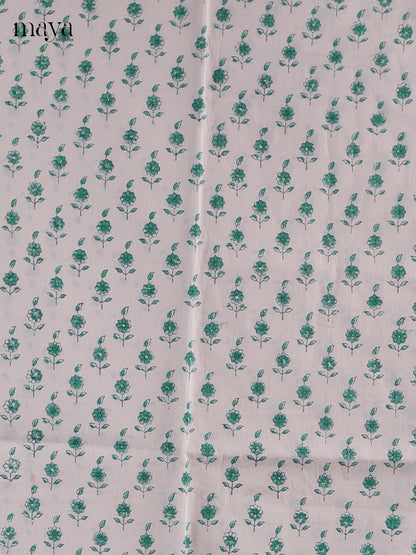 White & Teal - Cotton salwar Unstitched