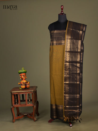 Mustard & Black - chettinad top & dupatta combo