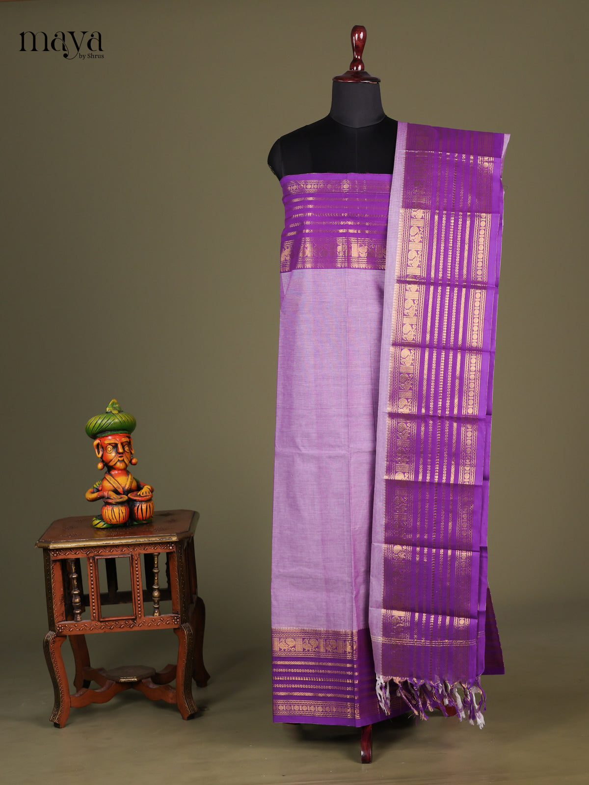 Lavender & Purple- chettinad top & dupatta combo -