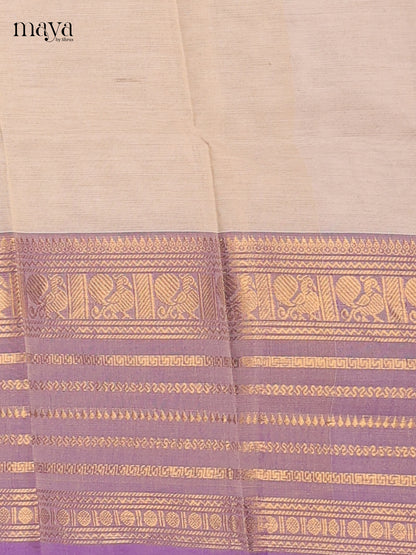 Cream & Lavender - chettinad top & dupatta combo