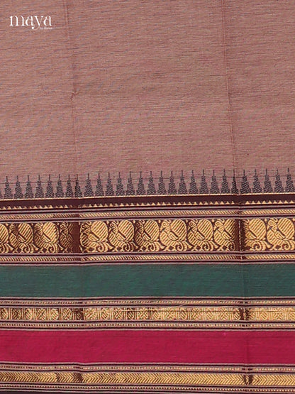 Light Brown & Brown - chettinad top & dupatta combo