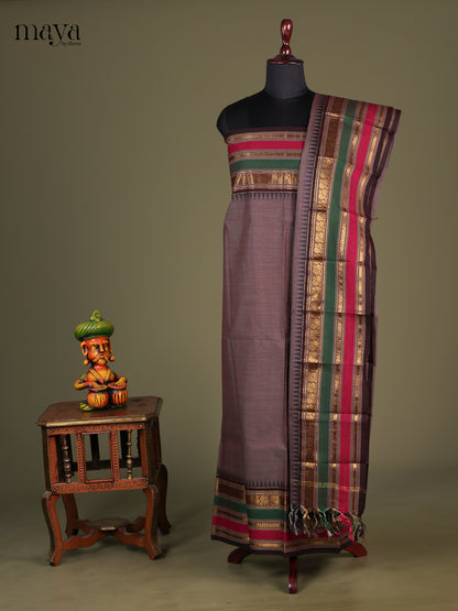 Kashish Grey & Brown - chettinad top & dupatta combo