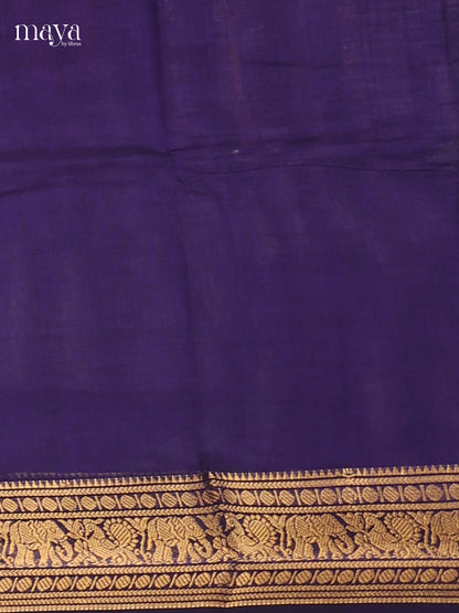 Vibrant Blue chettinad top & dupatta combo with  zari border