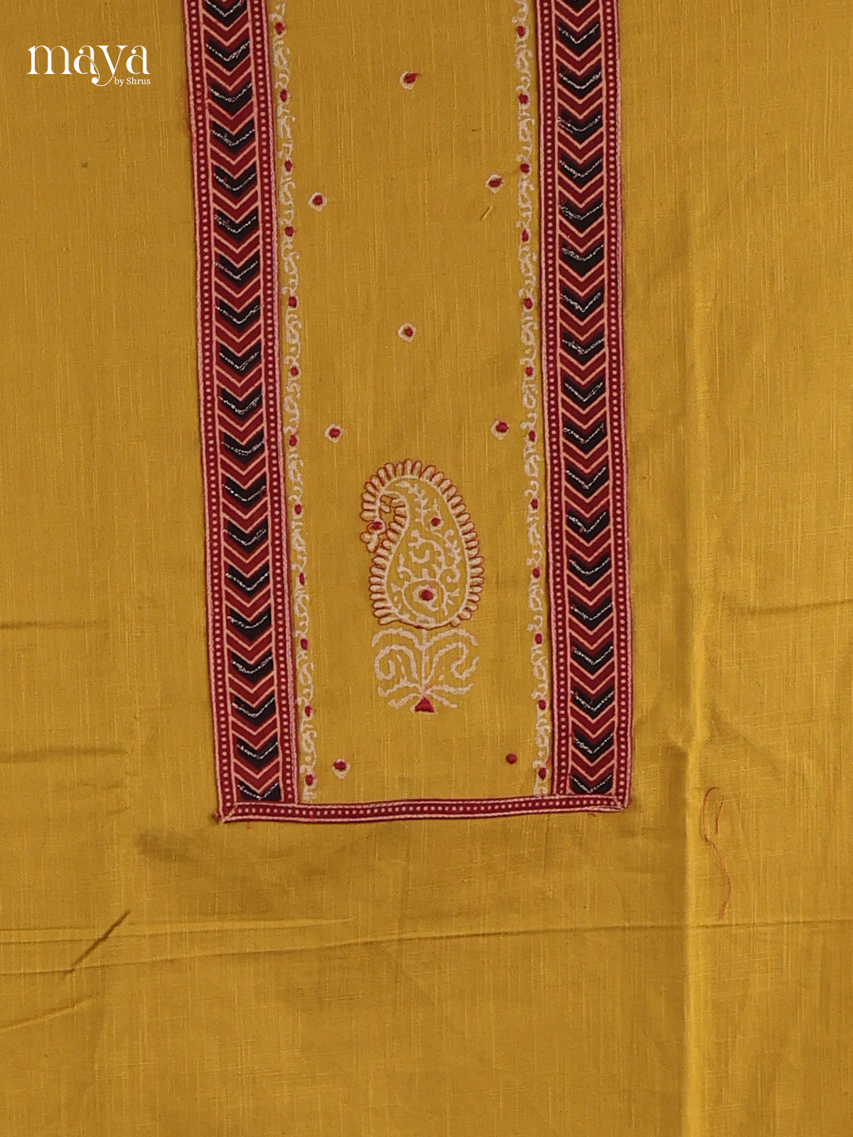 Mustard & Red - Cotton salwar Unstitched