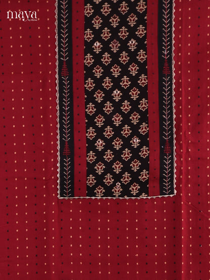 Red & Black - Cotton salwar Unstitched