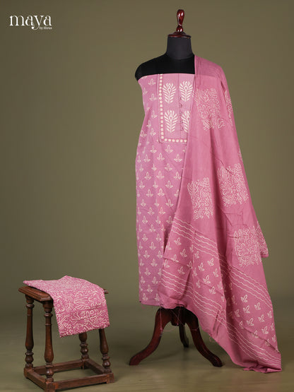 Lavender & White - Cotton salwar Unstitched