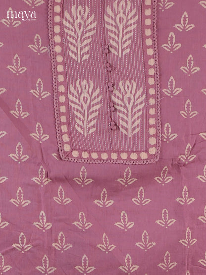 Lavender & White - Cotton salwar Unstitched