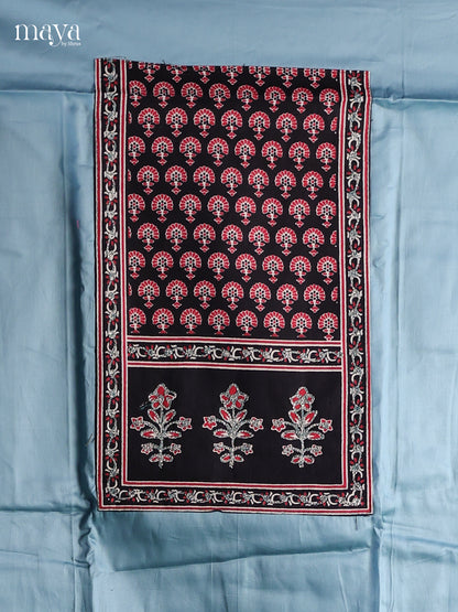 Blue & Black - Cotton salwar Unstitched