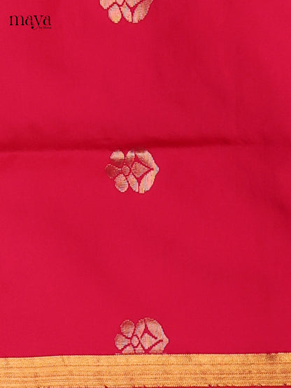 Charming Pink semi softsilk salwar unstitch with Light brown dupatta