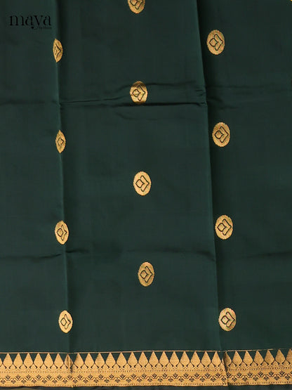 Regal Green semi softsilk salwar unstitch with Pink Dupatta