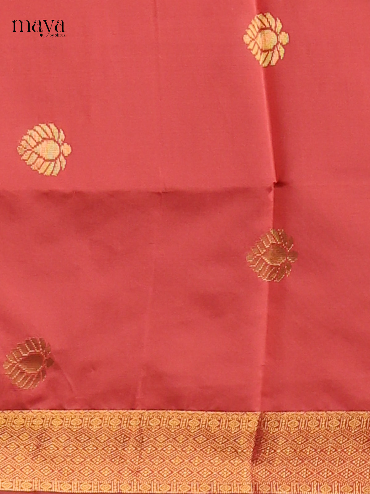 Vivid Orangish Pink semi softsilk salwar unstitch with Green dupatta