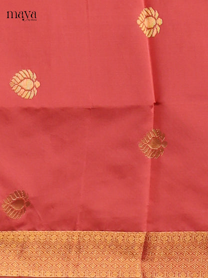 Vivid Orangish Pink semi softsilk salwar unstitch with Green dupatta