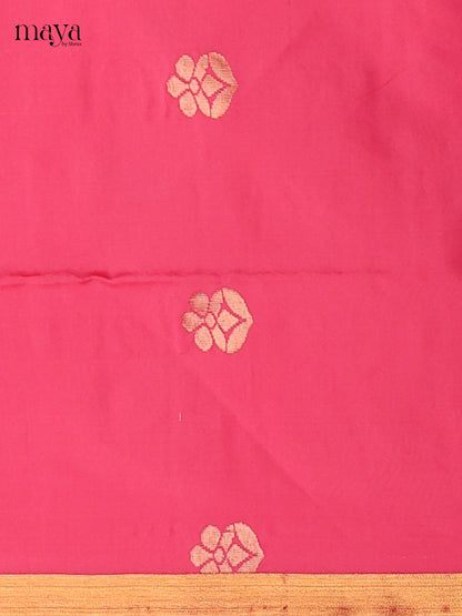 Pretty Pink semi softsilk salwar unstitch with Dark Mustard dupatta