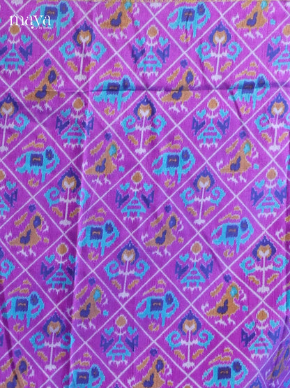 Purple & Blue - Semi patola salwar  Unstitched