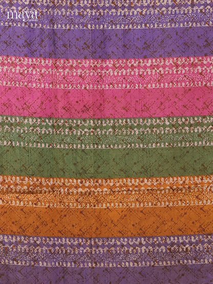 Multicolor & Purple - Semi patola salwar Unstitched