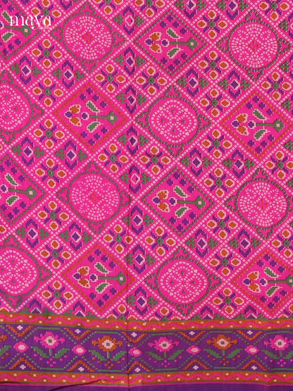 Pink  & Purple - Semi patola salwar Unstitched