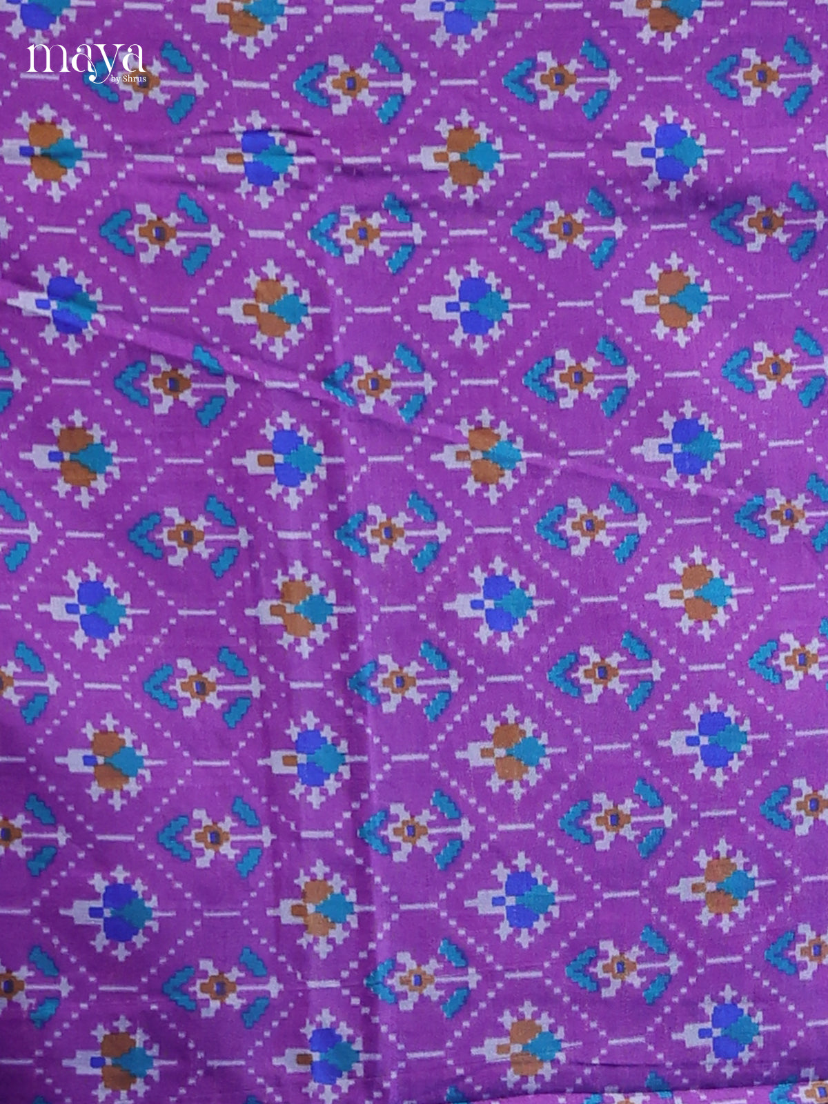 Purple & Blue - Semi patola salwar Unstitched