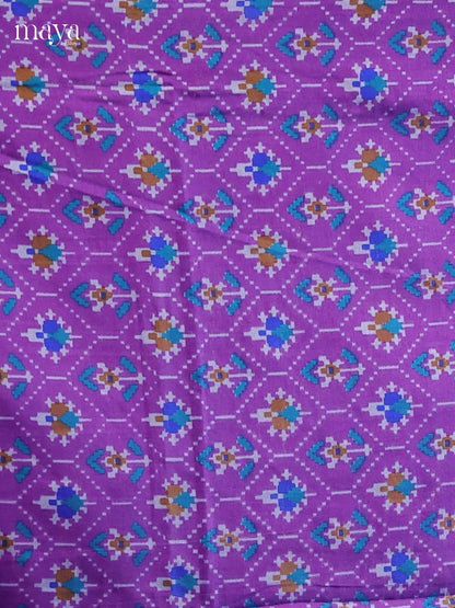 Purple & Blue - Semi patola salwar Unstitched