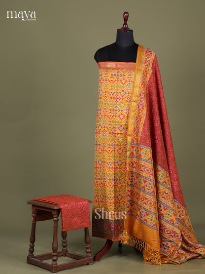 Mustard & Brick - Semi patola salwar Unstitched