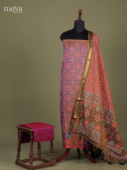 Purple - Semi patola salwar Unstitched