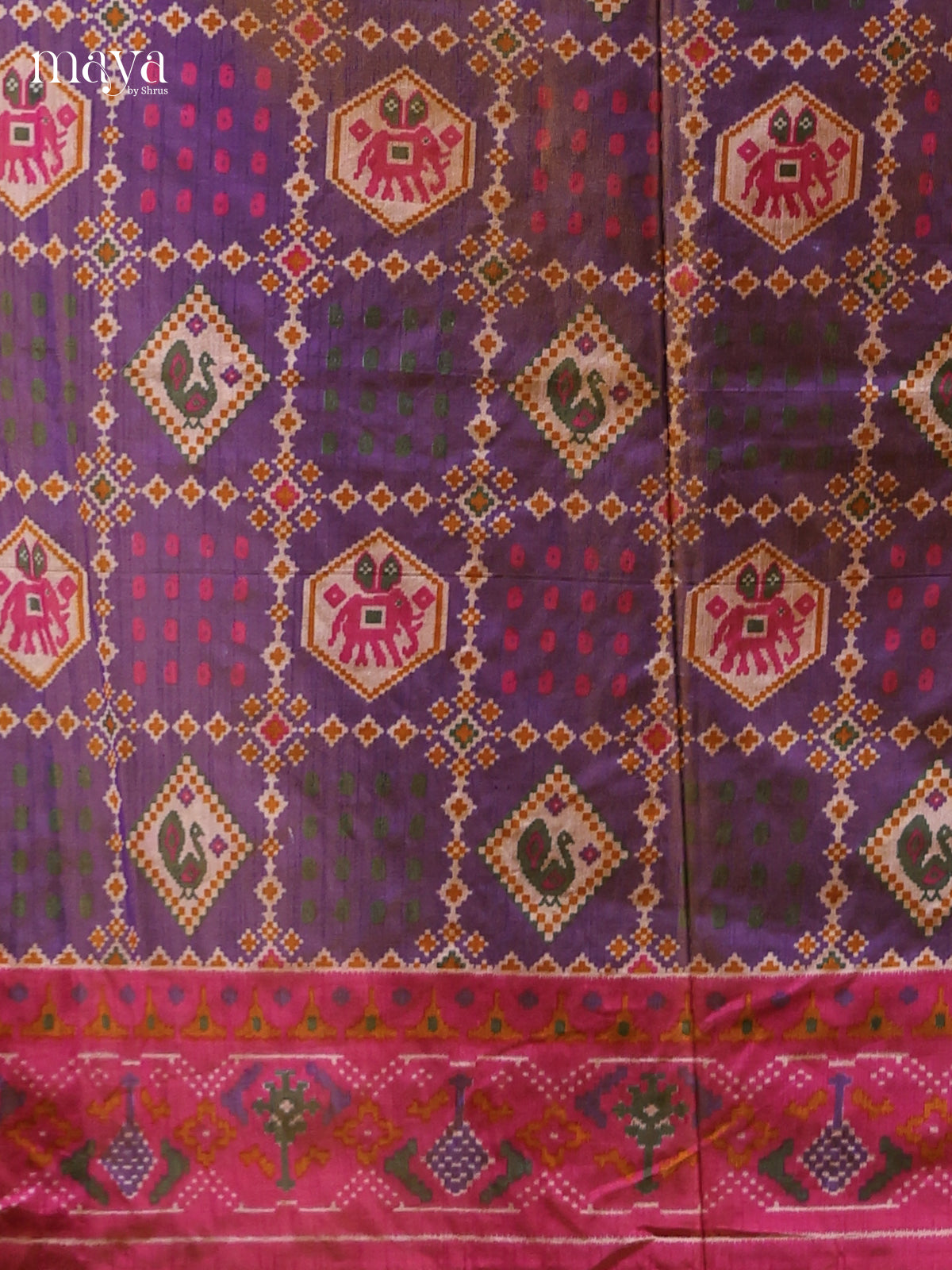 Purple & Pink - Semi patola salwar Unstitched