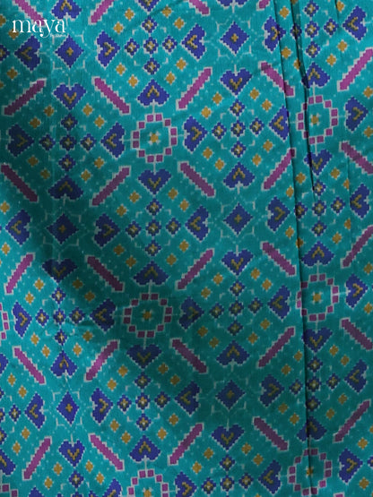 Teal & Purple Semi patola salwar Unstitched