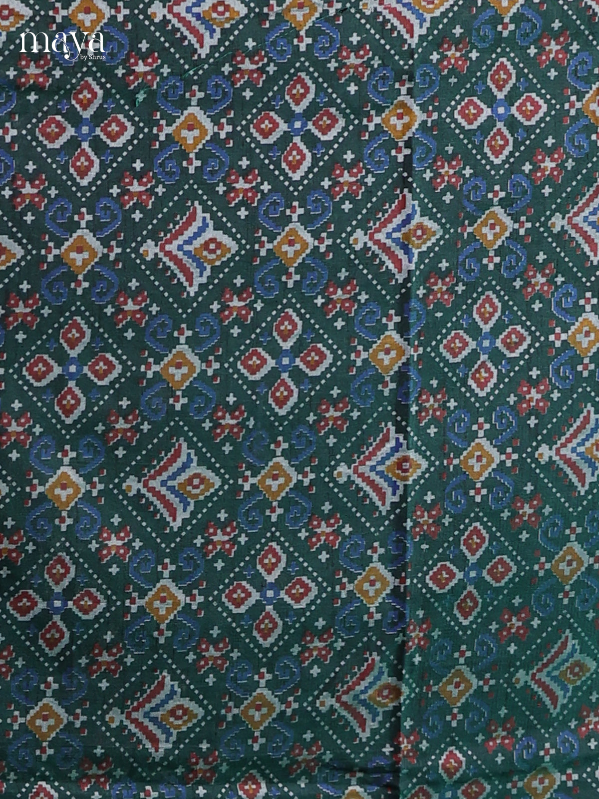Green & Brown - semi patola salwar Unstitched