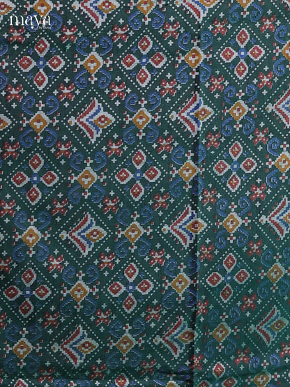 Green & Brown - semi patola salwar Unstitched