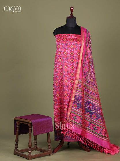 Pink & Purple - Semi patola salwar Unstitched